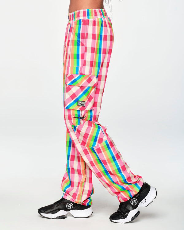 Zumba Plaid Pop Cargo Pants