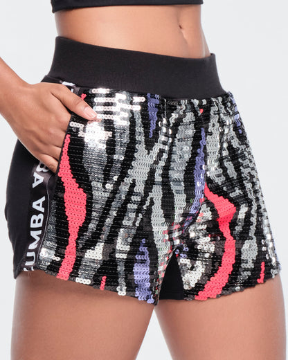 Funscape Sequin Boxing Short With Side Trim