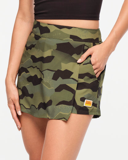 Zumba Explore Woven Skort - Olive Expedition