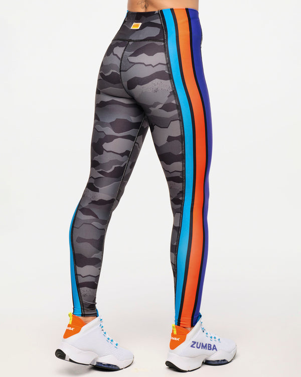 Zumba Explore High Waisted Ankle Leggings With Side Panels