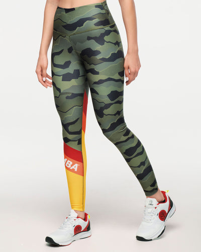 Zumba Explore High Waisted Ankle Leggings  - Olive Expedition