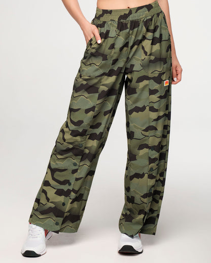 Zumba Explore Wide Leg Woven Pants - Olive Expedition