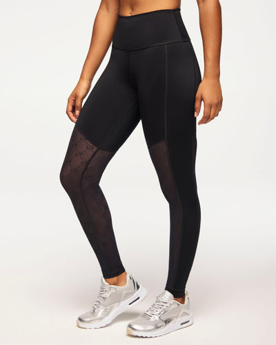 Zumba Runway High Waisted Ankle Leggings With Mesh Inserts