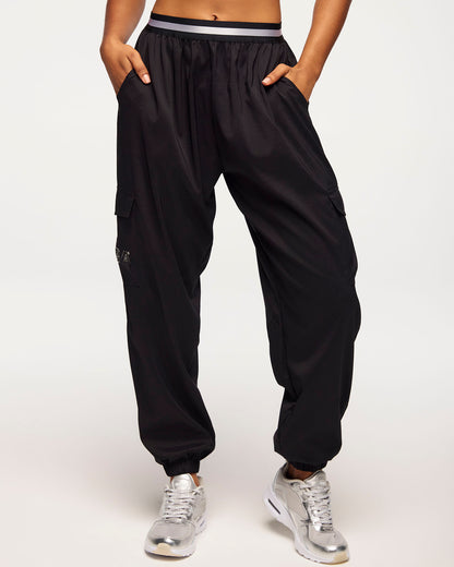 Zumba Runway Parachute Cargo Pants With Elastic Waistband