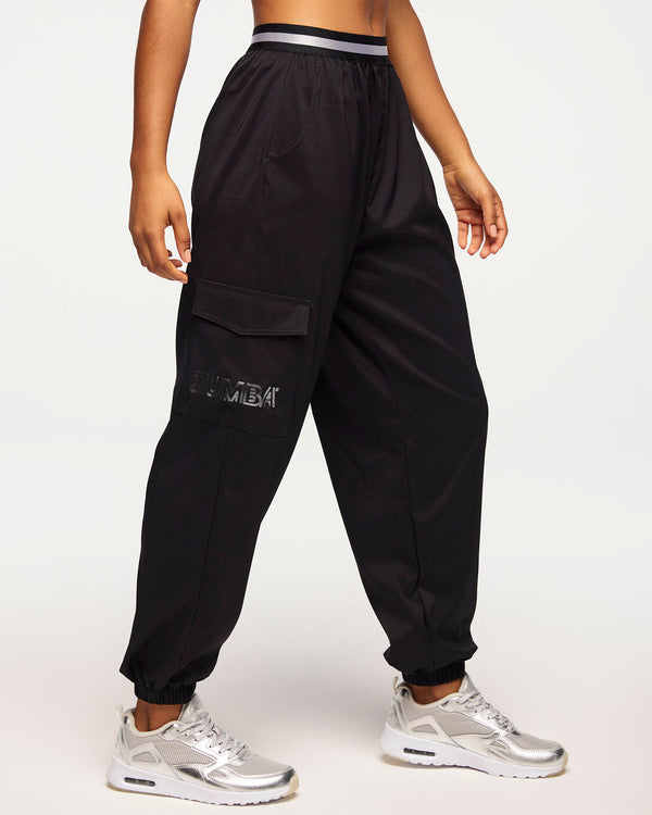 Zumba Runway Parachute Cargo Pants With Elastic Waistband