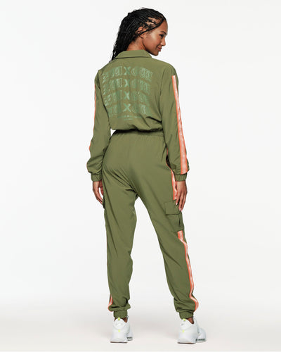 ZW X GW Mock Neck Woven Cargo Jumpsuit