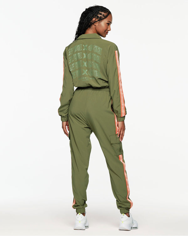 ZW X GW Mock Neck Woven Cargo Jumpsuit