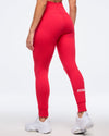Zumba Haus High Waisted Ankle Leggings With Drawcord - Red