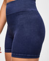 Blue Jean Seamless High Waisted Biker Shorts