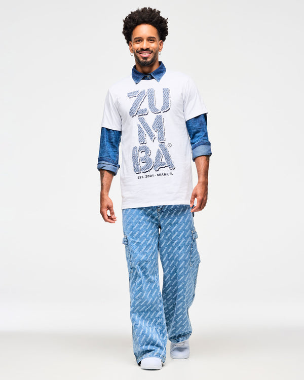 Blue Jean Baggy Denim Cargo Pants