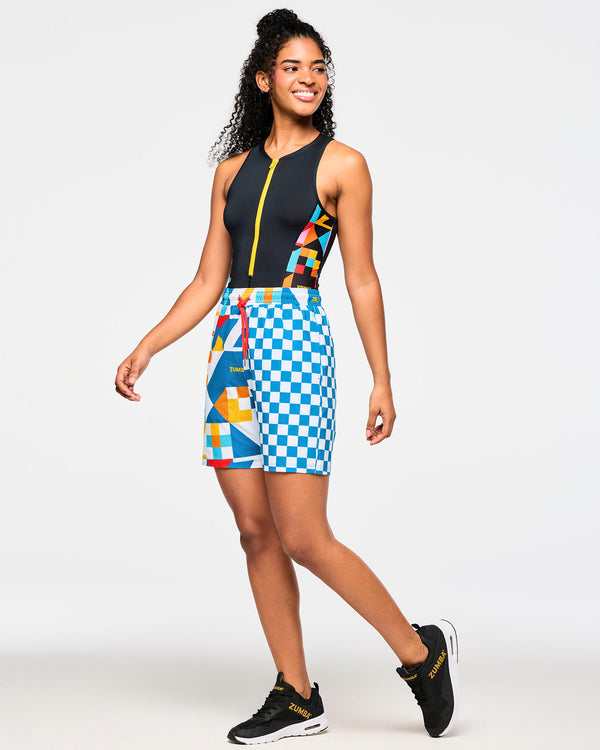 Zumba Rays Half-Zip Biker Bodysuit