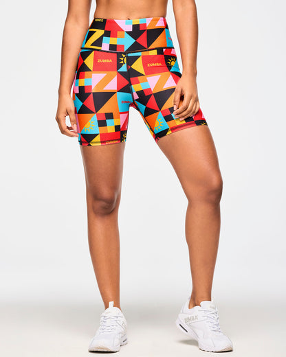 Zumba Rays High Waisted Biker Shorts