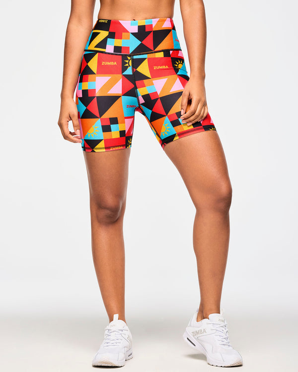 Zumba Rays High Waisted Biker Shorts