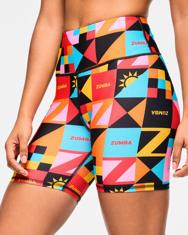 Zumba Rays High Waisted Biker Shorts
