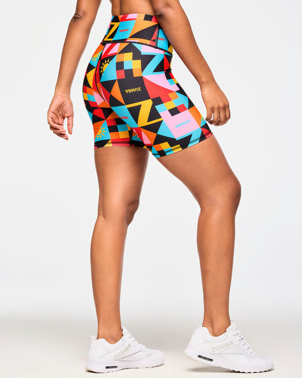 Zumba Rays High Waisted Biker Shorts