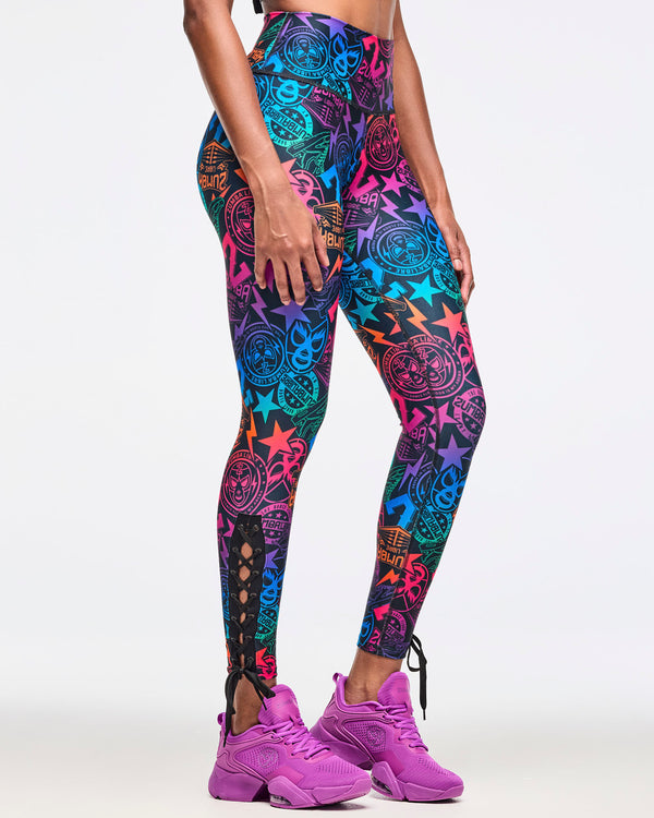 Zumba Libre High Waisted Ankle Legging With Lace Up Details