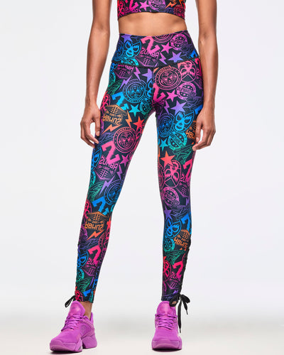 Zumba Libre High Waisted Ankle Legging With Lace Up Details