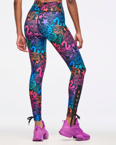 Zumba Libre High Waisted Ankle Legging With Lace Up Details