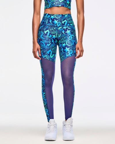 Zumba Libre High Waisted Ankle Legging With Mesh Inserts