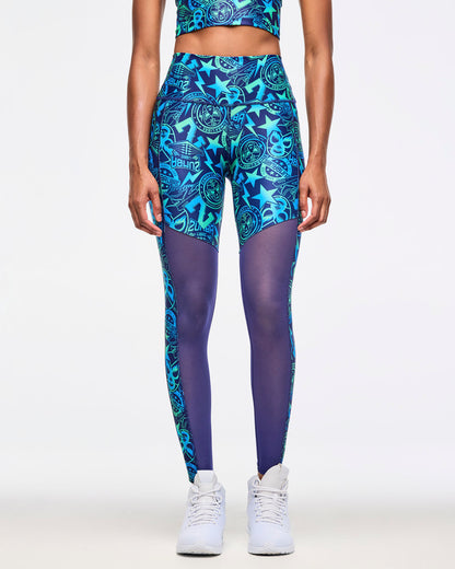 Zumba Libre High Waisted Ankle Legging With Mesh Inserts