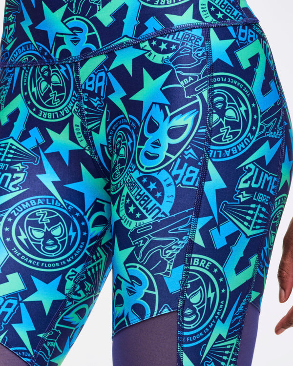Zumba Libre High Waisted Ankle Legging With Mesh Inserts