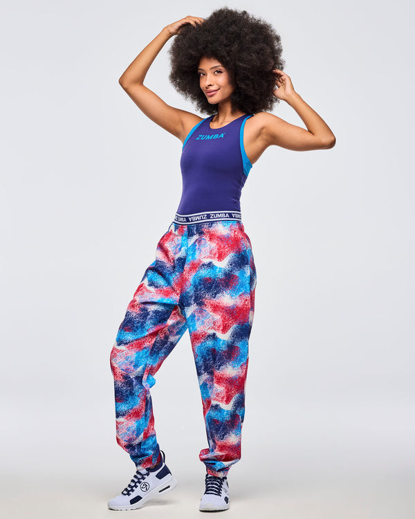 Apres Zumba Double Waisted Slouch Woven Pants