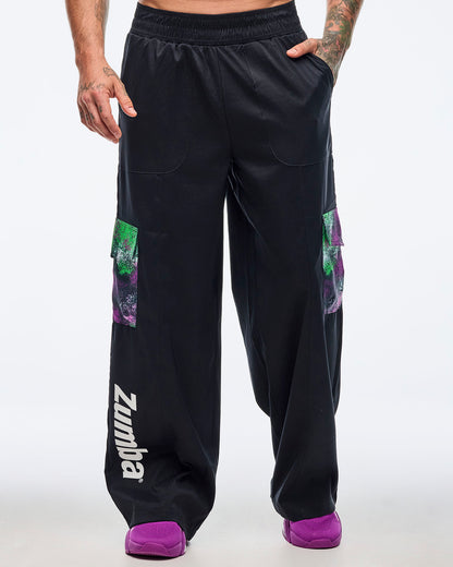Apres Zumba Wide Leg Woven Cargo Pants