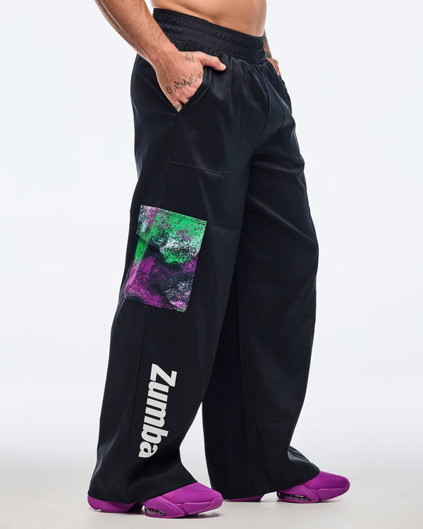 Apres Zumba Wide Leg Woven Cargo Pants