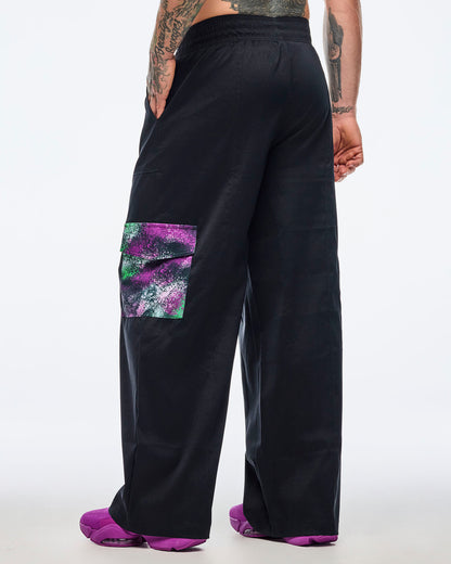 Apres Zumba Wide Leg Woven Cargo Pants