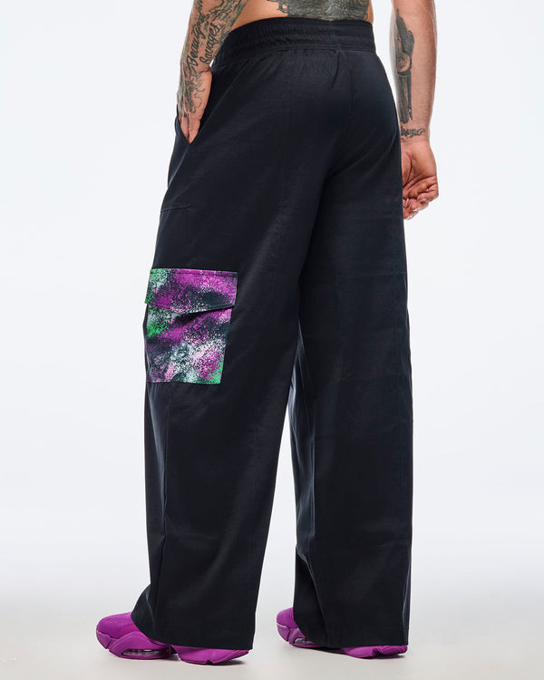 Apres Zumba Wide Leg Woven Cargo Pants