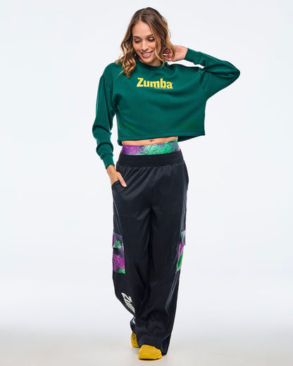 Apres Zumba Wide Leg Woven Cargo Pants