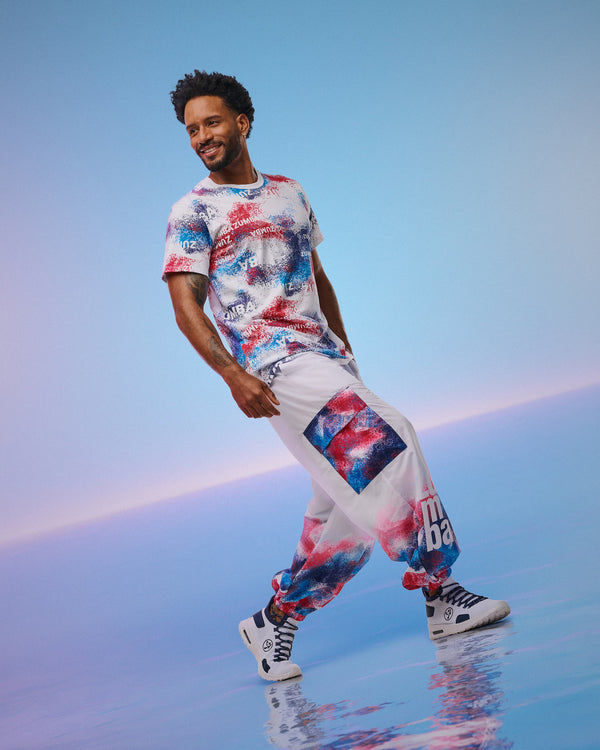 Apres Zumba Unisex Crew Neck Tee - Blue/White