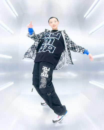 Eastern Flavor High Rise Cargo Pants With Tassels