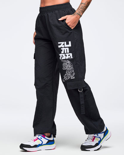 Eastern Flavor High Rise Cargo Pants With Tassels