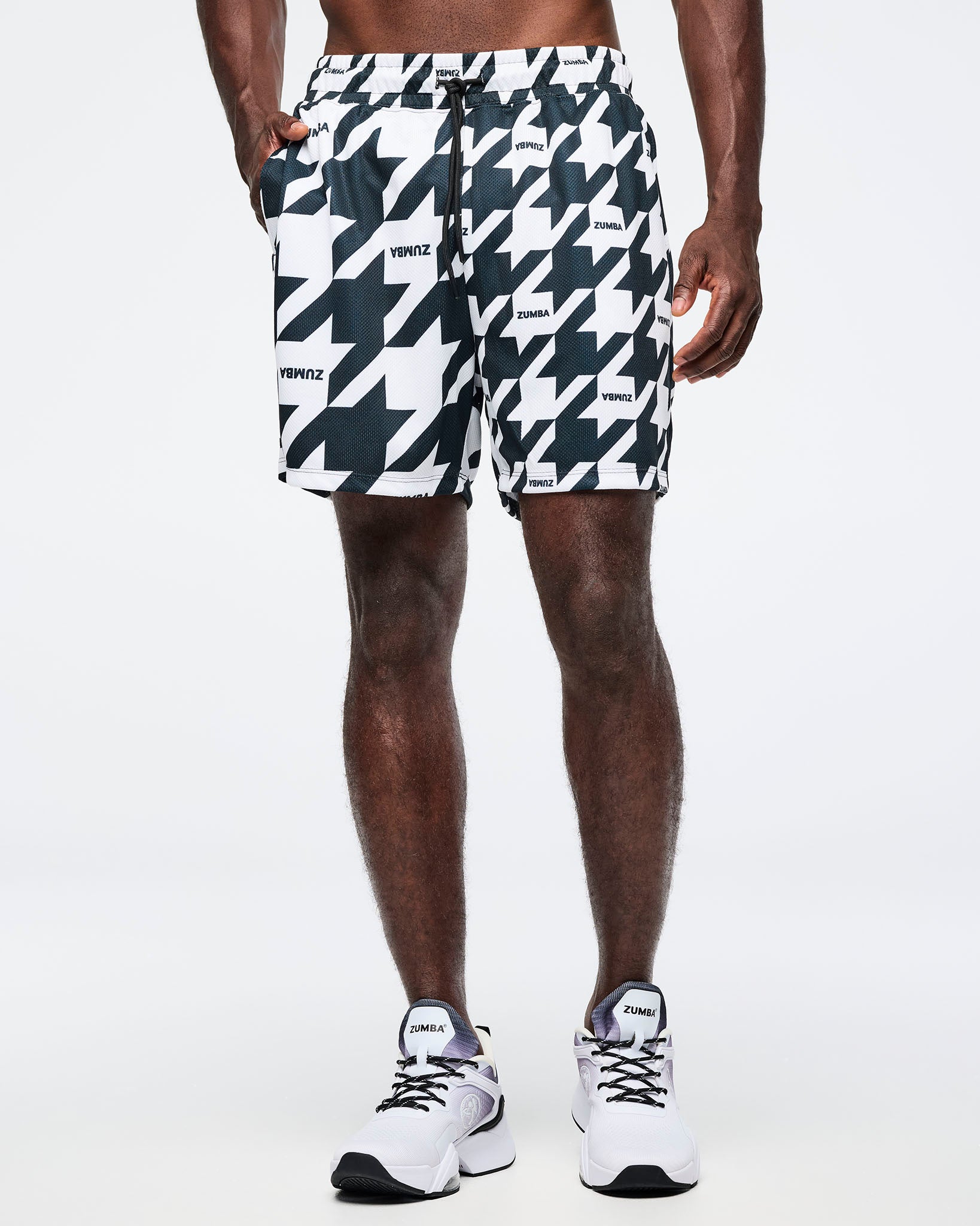 Black/White # Zumba Amour Mesh Shorts