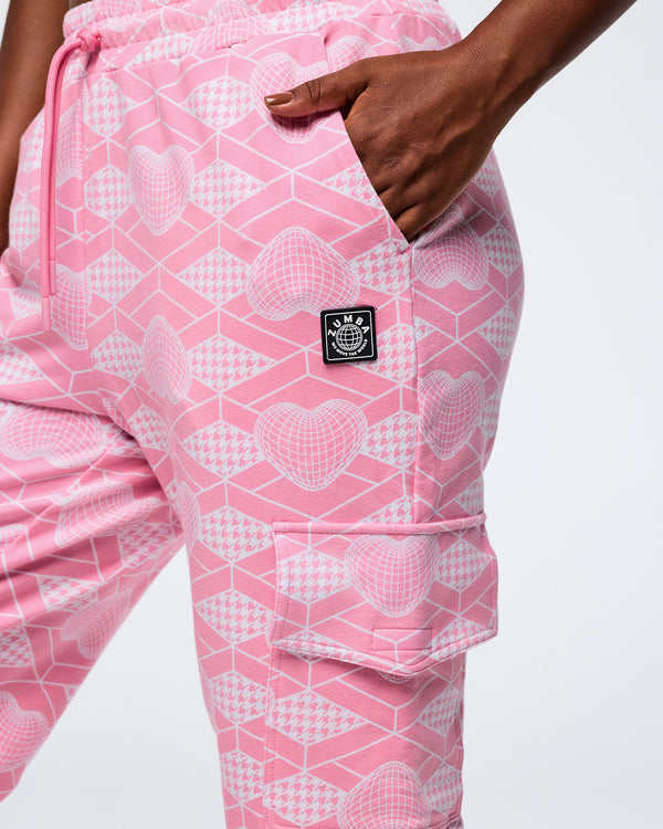 Pink/White # Zumba Amour High Waisted Knit Cargo Pants