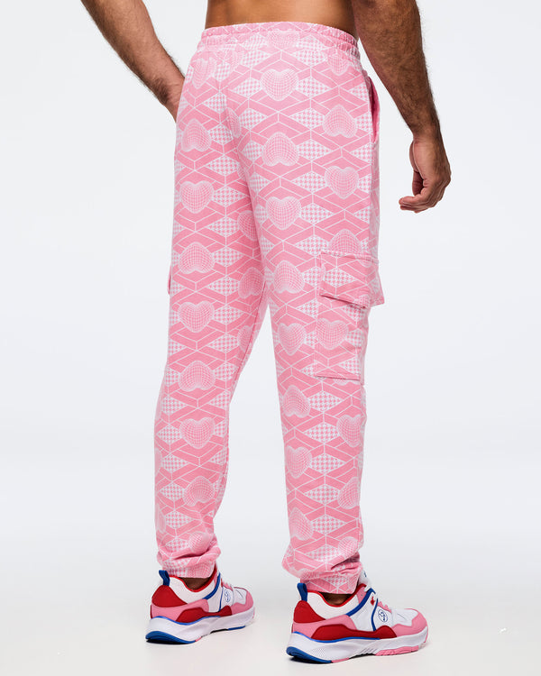 Pink/White # Zumba Amour High Waisted Knit Cargo Pants