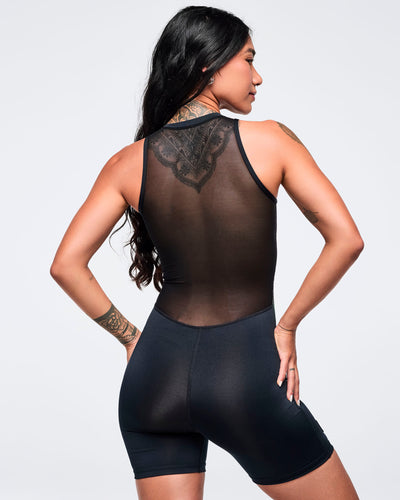 Latin Movement Z-Lift Bodysuit With Mesh Back