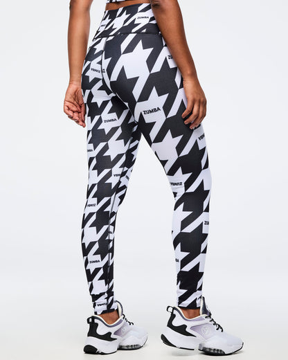 Black/White # Zumba Amour Z-Lift High Waisted Ankle Leggings