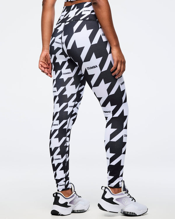 Black/White # Zumba Amour Z-Lift High Waisted Ankle Leggings