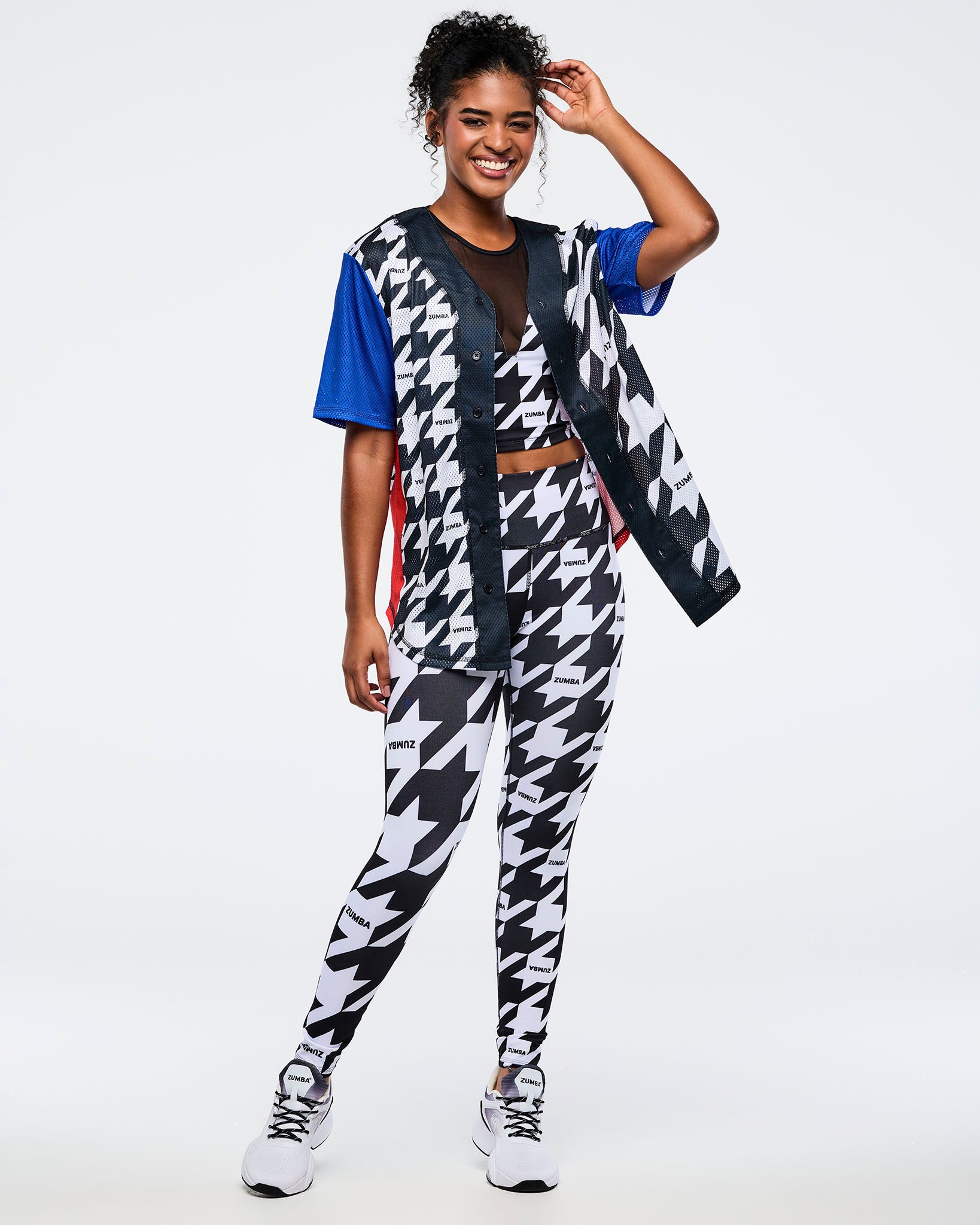 Black/White # Zumba Amour Z-Lift High Waisted Ankle Leggings