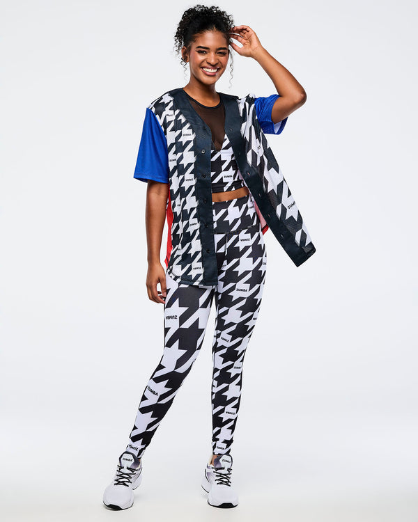 Black/White # Zumba Amour Z-Lift High Waisted Ankle Leggings