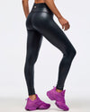 Zumba Libre Shiny High Waisted Ankle Leggings - Bold Black