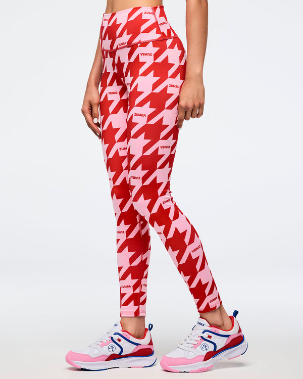 Red/Pink # Zumba Amour Z-Lift High Waisted Ankle Leggings - Red/Pink