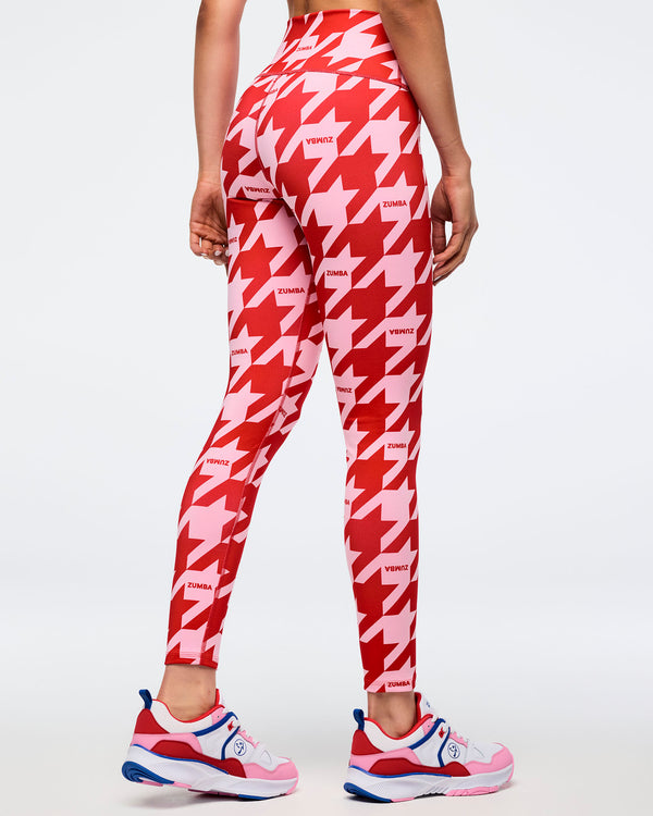 Red/Pink # Zumba Amour Z-Lift High Waisted Ankle Leggings - Red/Pink