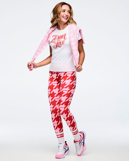 Red/Pink # Zumba Amour Z-Lift High Waisted Ankle Leggings - Red/Pink