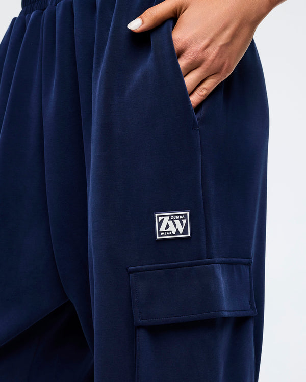 Apres Zumba Modal Slouch Cargo Pants - Indigo