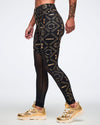 Worldwide High Waisted Ankle Leggings With Mesh Inserts