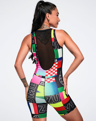 Worldwide Racerback Half Zip Bodysuit