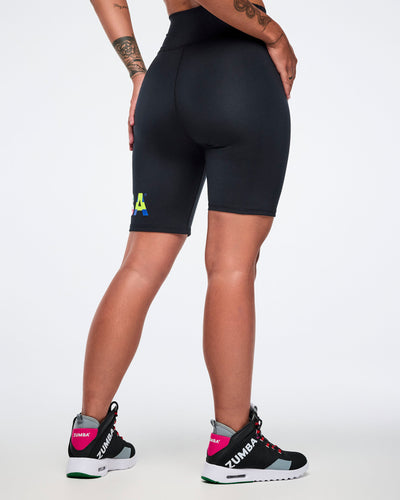 Worldwide High Waisted Biker Shorts - Black